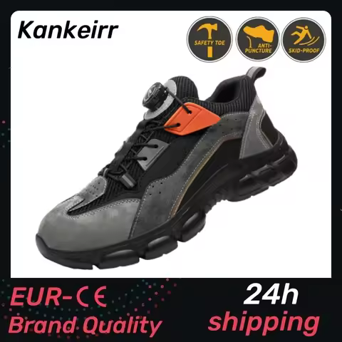 Indestructible Rotary Button Safety Shoes High Quality Top Work Safety Shoes Anti-smash Stab Resista