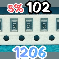 10pcs Chip resistor smd 102 1K0 5% size 1206 3216 1K ohm 1Kohm 1 Kohm 1.0Kohm