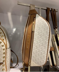 Michael Kors Signature Kenly Medium Waist Pack Fanny Belt Bag - Vanilla