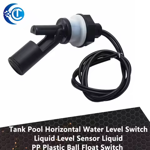 1Pcs Tank Pool Horizontal Water Level Switch Liquid Level Sensor Liquid PP Plastic Ball Float Switch