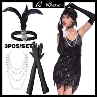 3Pcs/Set Flapper Girl Fancy Dress Party Gatsby Costume Kit 1920'S Charleston Girl Costume Set