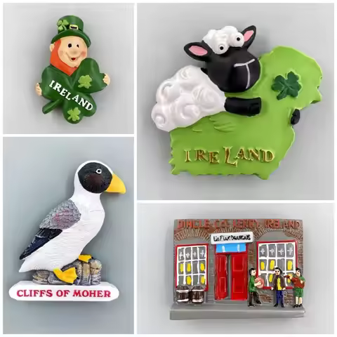 Ireland Fridge Stickers Clover Souvenirs Cliffs of Moher Kerry Dingle Fridge Magnets Home Decoration