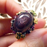 晶晶工坊*Love2hm 【綠野仙蹤-黑嘉麗】純銀血滴草莓堇青石戒指