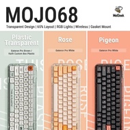 MelGeek Mojo68 PLASTIC / PIGEON / ROSE 65% Wireless Hot-Swap RGB Transparent Mechanical Gaming Keybo