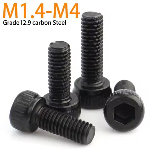 10PCS-100PCS M1.6 M2 M2.5 M3 M4 M5 M6 M8 M10 12.9 Grade Carbon Steel Allen Screw Din912 Hexagon Hex 