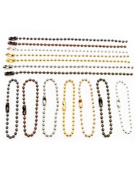 100 chiếc Chuỗi hạt bi'sắt 2mm dài 11cm Chuỗi móc chìa khóa Nhãn Thẻ tay Đầu nối Móc chìa khóa'số lư