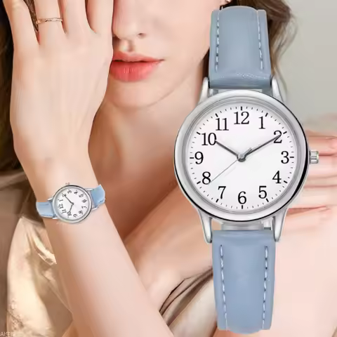 Japan Movement Women Quartz Fine Watch Easy To Read Arabic Numerals Simple-Dial