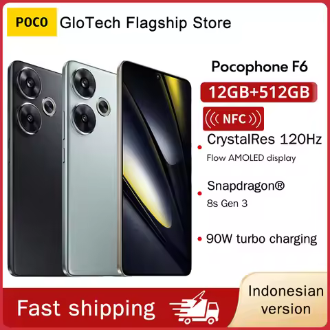 POCO F6 5G Indonesian version Cellphone 50MP camera system with OIS Snapdragon 8s Gen 3 90W turbo ch