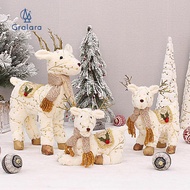 GRALARA Plush Elk Soft Animal Ornament Christmas Reindeer for Festivals Restaurant