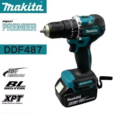🔥Makita DDF487 ddf487 18V Screwdriver Brushless Electric Drill Impact Drill Of Decoration Team Power