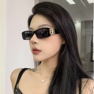 【Malaysia stock】 Vintage Square Sunglasses Brand Designer B Logo Female Eyeglass Small Rectangle UV4