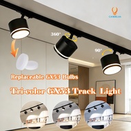 Tri-color Bulb Replaced Track Light Ceiling Light GX53 Spotlight Ceiling Lamp 9W Living Room Home