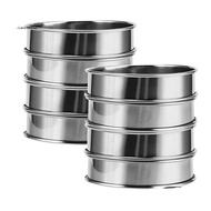 8Pcs 4 Inch Muffin Rings Crumpet Rings Molds Double Rolled Tart Rings