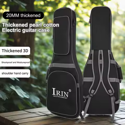 IRIN Guitar Bag 20mm Thick 6* 6Oxford Cloth Pearl Cotton Electric Guitar Bag Waterproof Oxford Cloth
