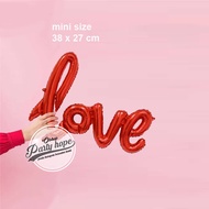 MERAH Mini red latin love foil balloon / connected love letter balloon / love letter balloon / ballo