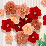 Crepe Paper Flower Wedding Birthday Party Decoration Simulation Flower Background Wall Colorful Pape