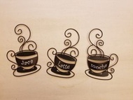 全新 出口樣板 咖啡杯裝飾 Metal Java Latte mocha coffee decoration(22)