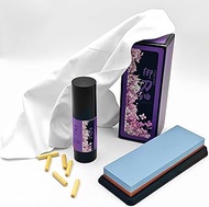 Katana Cleaning Kit-4 Piece Set,Choji Oil Sharpening Stone Chammy and Bamboo Peg,Good Anti-Rust and 