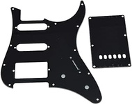 KAISH Guitar HSS Pickguard and Tremolo Trem Cover Back Plate fits Yamaha PACIFICA Guitar Black 3 Ply