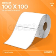 BARCODE STICKER LABEL 100 X 100 MM 500PCS SEMICOAT STICKER 100X100 MM