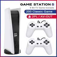 เครื่องเกม GS5ใหม่5เครื่องเล่นวิดีโอเกมพร้อม200เกมคลาสสิค8บิตคอนโซลทีวีช่องเสียบ USB แบบย้อนยุคเครื่องเล่นเกมมือถือสาย AV
