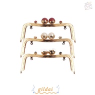 GILDAI Purse Frame Kiss Clasp, DIY Craft Bag Hardware Purse Clasp Frame,  Metal Pearl Purse Frame