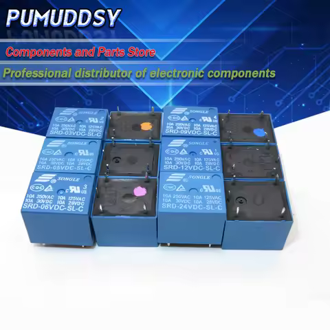 5PCS Relay SRD-03VDC-SL-C SRD-05VDC-SL-C SRD-06VDC-SL-C SRD-09VDC-SL-C SRD-12VDC-SL-C SRD-24VDC-SL-C