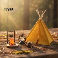 V&P 1:12 Scale Camping Tent Model Decoration Simulated Outdoor Tent Ornament Miniature Scene Accesso