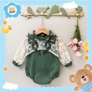 His.Baby (D11) Newborn-18 months Premium Army SIlk Embroidery Brocade Sleeve Jumper