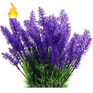 10 Bundles Artificial Flowers-Lavender Flowers, Outdoor UV Resistant Fake Flowers, No Fade Faux Plastic Flowers, C