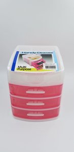 UNIWARE - 泰國制三層收納櫃(紅色)