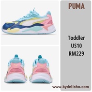 PUMA RS-X3 Kids/Toddler US10 Sneakers D.Denim/P.White/Gulf Stream