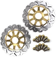 Arashi Front Brake Discs Rotors + Mounting Bolts Screws for Yamaha R1-Z 250 1997 / XJR 400 95-00 / F