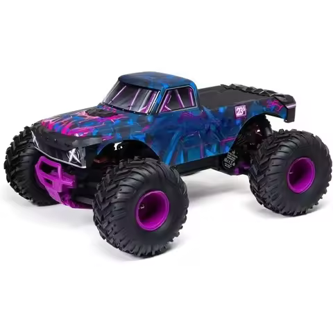 RC Truck 1/10 Quake 223S 2WD RTR (Battery and Charger Not Included) Brushless Monster Truck, Purple,
