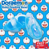 Doraemon Baby Feeding Bowl Set Training Bowl with Spoon and Lid Cutlery Set Temperature Sensing Bowl