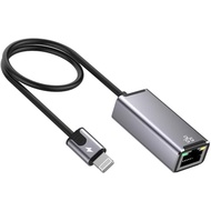 [Apple MFi Certified] LAN Network Lightning To Ethernet Adapter For IPhone | 1.6ft RJ45 Ethernet Ada