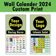 Wall Calendar 2024 custom print Racing horse  / Islamic - KALENDAR DINDING BERGANTUNG 2024 Kalendar 