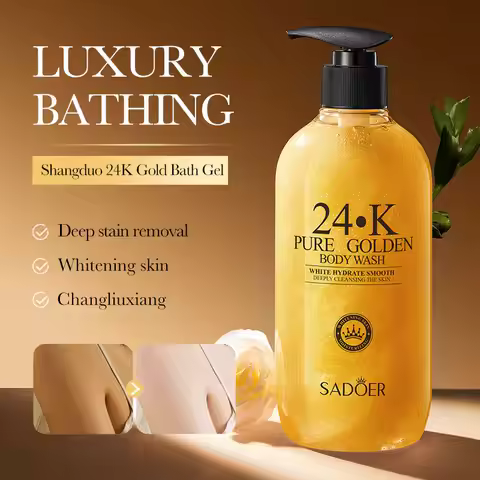 500ml24KPure Gold Body Wash Clean Long Lasting Fragrance Bath Foam Foam Bath Liquid Body Wash Shampo