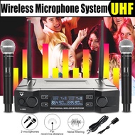 Professional UHF Wireless Microphone System 2 Channel + Dual Handheld Mic Party