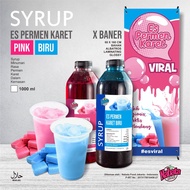 Bundling 2 Sirup Permen Karet PInk Biru dan Xbanner