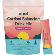 Cortisol Drink Mix for Mental Clarity & Digestive Comfort – Ashwagandha + L-Theanine Powder – Strawb