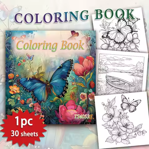 1pc,Teenagers coloring book,30 sheets different patterns 8.3x8.3''100gsm,is a Valentine's Day Easter