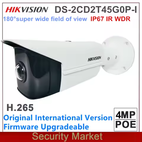 Original English Hikvision DS-2CD2T45G0P-I 4MP Super Wide Angle IP67 180° Fixed Bullet Network Camer