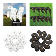 [szxflie2kt] Golf Iron Covers Set PU Leather Protective Headcovers Waterproof Sleeve with Numbers fo