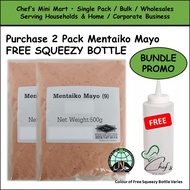 [SG Stocks] HALAL 2 Pack FREE SQUEEZY BOTTLE Bundle Mentaiko Mayonnaise 500ml  | Mentai Mayo Sauce