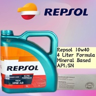 REPSOL 10W40 ELITE FORMULA ENGINE OIL 4 LITER distributed by:UMW LUBRICANT