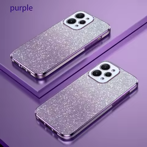 For Xiaomi Redmi 12 Case Redmi 12 5G Phone Case 23076RN4BI 23053RN02I Luxury Gradient Glitter Platin