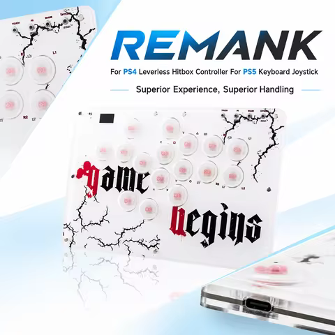 REMANK for Leverless Hitbox Controller Arcade Fight Stick Keyboard Joystick Compatible for PS4 PS5 P