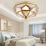 Semi-Aisle Copper Lamp European Ceiling Lamp Solder Bedroom Lamp Lamp Foyer Lamp All Copper Balcony 