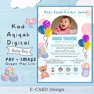 [BABY BOY] 2IN1 ECARD PDF & JPEG Happy Birthday Kad Aqiqah & Majlis Kesyukuran Digital Wedding Card 